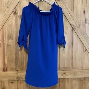 Vince Camuto Blue Shift Off the Shoulder Dress
